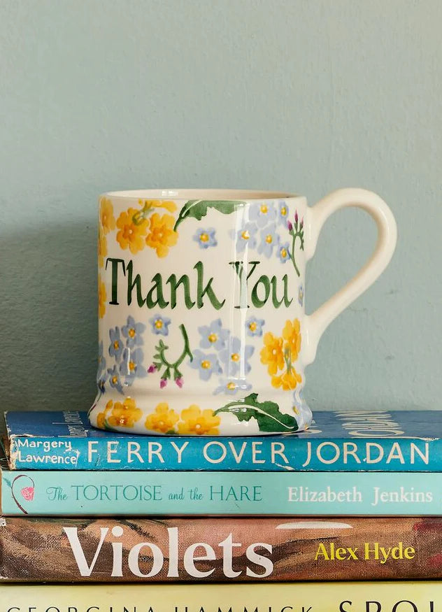 Personalised Forget Me Not & Primrose 1/2 Pint Mug